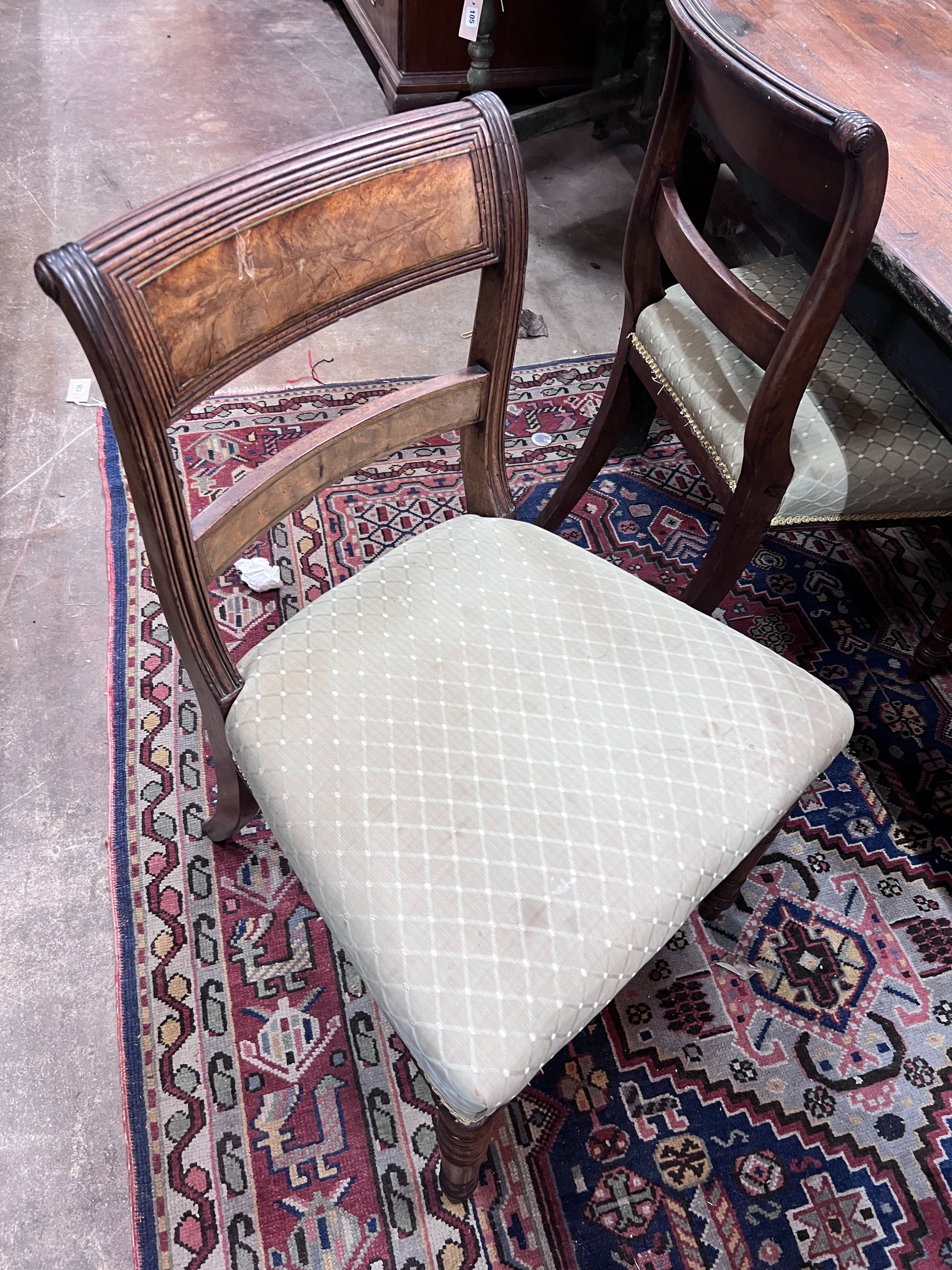 Three Regency mahogany dining chairs *Please note the sale commences at 9am.